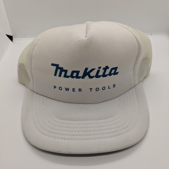 Vintage NEW White & Blue "Makita Power Tools" Mesh Snapback Hat! - Picture 1 of 4